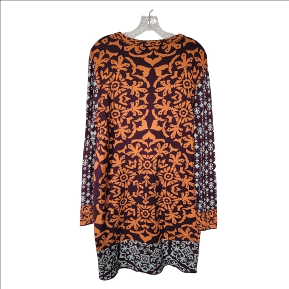 Gypsy 05 Orange and Purple Patterned Long Sleeve Dress - Picture 6 of 6